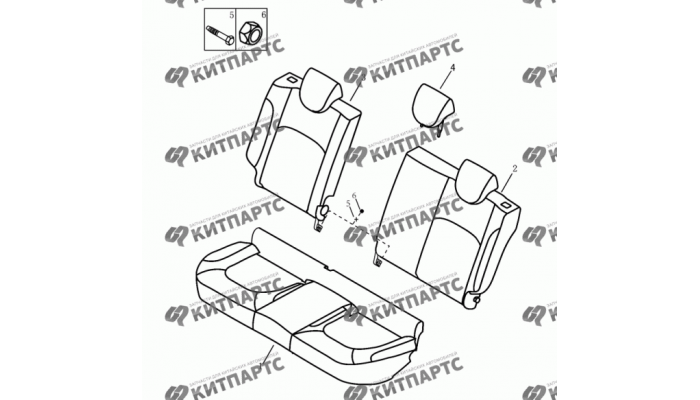 Сиденье заднее Dong Feng S30